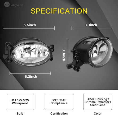 Miniatura 3 de TangMiGe Faros antiniebla para Mercedes Benz C250 C350 CLS500 E320 E350 E550 G550 G55/G63/G65/R63/SL55 AMG GL320 GL450 GL550 ML320 ML350 ML450 550