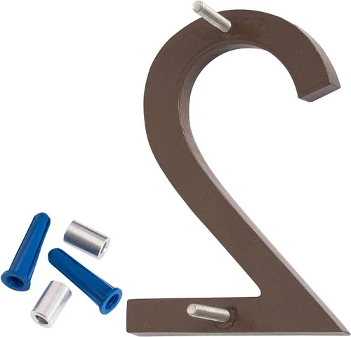 Miniatura 3 de Montague Metal Products MHN-06-F-SD2-2 Números de casa de dirección flotantes modernos de aluminio cepillado sólido, 6 pulgadas, arena recubierta