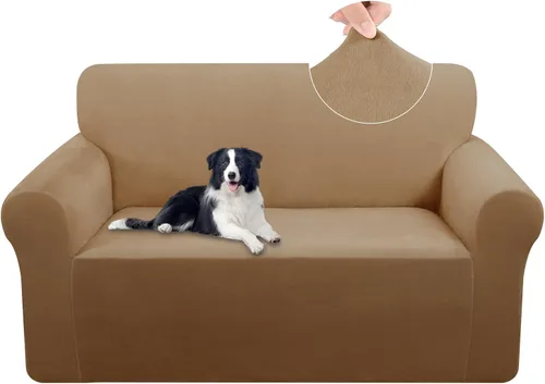 Miniatura 24 de U-NICE HOME Fundas de terciopelo para sofá, fundas elásticas para sofá de 3 cojines, protector de muebles (XL, grande, beige)