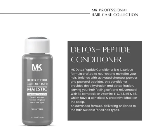 Miniatura 4 de MK PROFESSIONAL Acondicionador de carbón desintoxicante, ayuda a calmar el cuero cabelludo y eliminar impurezas, sin sulfato + complejo