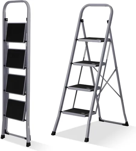 Miniatura 9 de F2C Escalera de 2 escalones, taburete de 2 escalones para adultos, taburete plegable de 2 escalones con práctico mango de empuñadura, capacidad