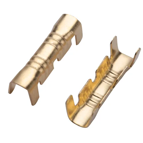 Miniatura 5 de Terminal de crimpado de latón, 100 terminales de cobre en forma de U, cable de alambre de crimpado abierto, cableado rápido, conector