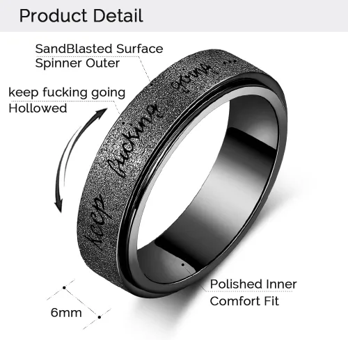 Miniatura 4 de Anillo Inicial Giratoria de Ansiedad para Mujeres Anillo de Ansiedad para Mujeres y Hombres Anillo de Pulgar para Hombres Anillo Giratoria de Plata