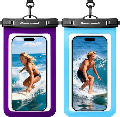 Miniatura 19 de Hiearcool Funda impermeable para iPhone, Bolsa impermeable para teléfono, Artículos esenciales de viaje, Accesorios de crucero, Imperdibles - 4 negro