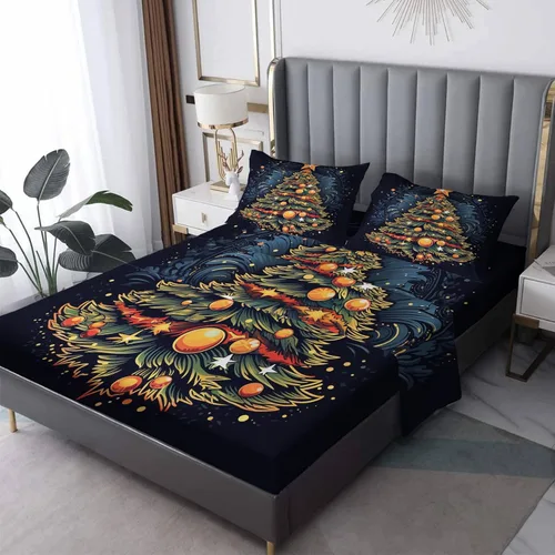 Miniatura 9 de Sábanas de alce de Navidad tamaño King – Sábanas de cama de animales del bosque, microfibra suave, bolsillo profundo, sábanas y fundas de almohada