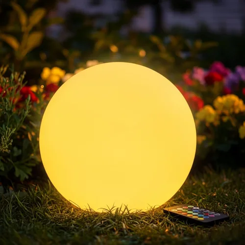 Miniatura 10 de Luz solar de globo brillante de 8 pulgadas, lámpara solar de bola de jardín de 16 colores cambiantes, luz de orbe brillante con control remoto