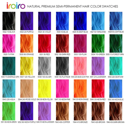 Miniatura 5 de IROIRO Color de cabello semipermanente natural prémium 330 rojo neón (4 onzas)