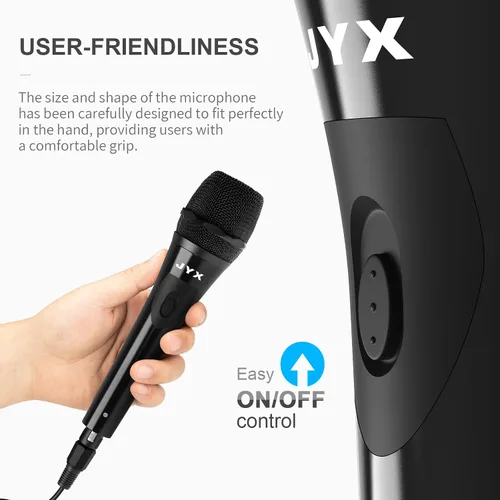 Miniatura 6 de JYX Micrófono de karaoke vocal dinámico, micrófono de mano con cable con interruptor de encendido/apagado, para máquina