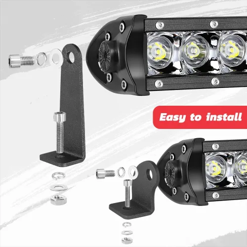 Miniatura 7 de Soportes de montaje de barra de luz, kit de 4 piezas de soportes universales montados lateralmente para barra de luz LED de una fila para camiones