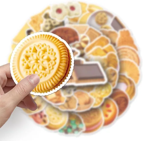 Miniatura 4 de Calcomanías de galletas 50 calcomanías de vinilo impermeables para botellas de agua, laptop, automóvil, equipaje, computadora, teléfono celular