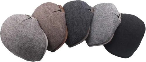 Miniatura 7 de meioro Gorra Plana de Algodón para Hombre Sombrero Newsboy de Tweed Espiga Sombreros Ajustables de Mezcla de Lana Gorras Gatsby Cabbie Ivy