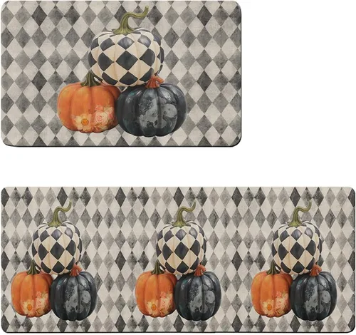 Miniatura 7 de Tapete de baño con diseño floral de calabazas para bañera, antideslizante, de secado rápido y absorbente, de tierra de diatomeas, tapete