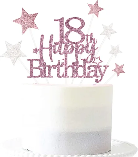 Miniatura 60 de Decoración brillante para tarta de primer cumpleaños feliz con estrella, adornos personalizados para tarta de 1 cumpleaños, decoraciones de fiesta