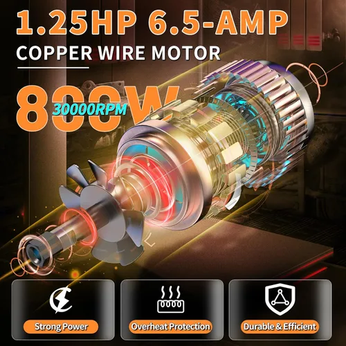 Miniatura 2 de Herramienta de enrutador TwoWin, Herramienta de enrutador de madera manual de 6.5 Amp 1.25 HP, Herramienta de enrutador de palma compacta