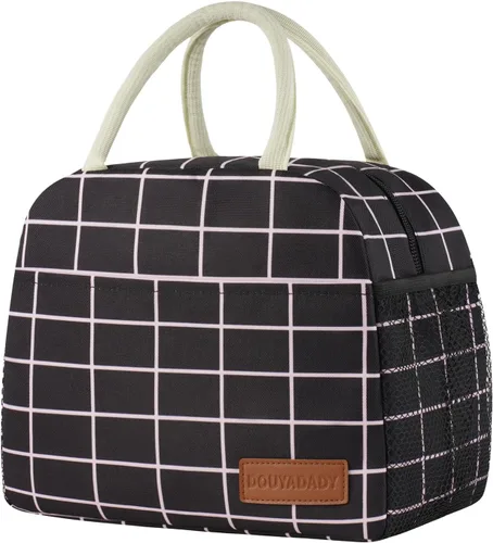 Miniatura 18 de douyadady Bolsa de almuerzo para mujeres/hombres, fiambrera mujeres/hombres (azul bebé+rayas blancas)