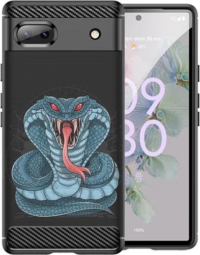 Miniatura 19 de CasesOnDeck Black TPU Case Compatible with Google Pixel 6A (2022) / Pixel 6A Case Slim Minimalistic Flexible Textured Cover -Bass Fishing