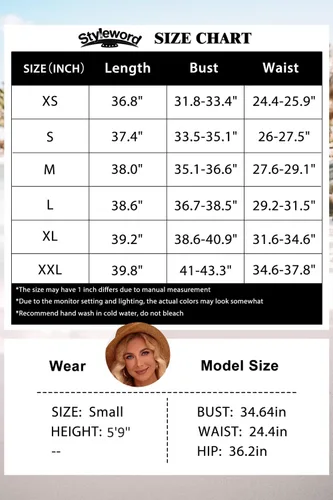 Miniatura 5 de STYLEWORD - Vestido informal de verano para mujer, diseño acampanado, con vuelo y floral, con cuello en V, tirantes delgados y bolsillos, unicolor