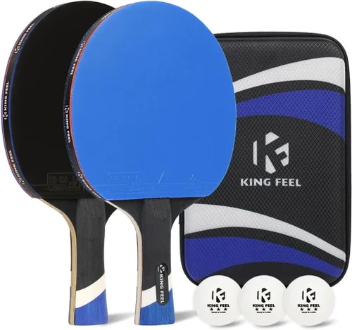 Miniatura 7 de Raquetas profesionales de ping pong, ligeras raquetas de tenis de mesa de fibra de carbono con hoja de 7 capas, esponja premium de 0.08 pulgadas