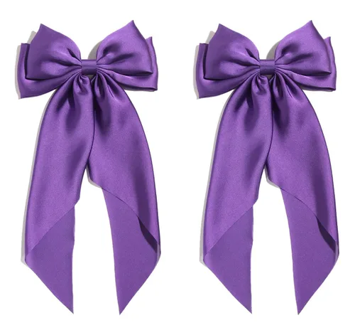 Miniatura 7 de SUSULU Pinzas para el cabello con lazo de cinta negra con cola larga, horquillas para fiestas y accesorios para mujeres y niñas, 2