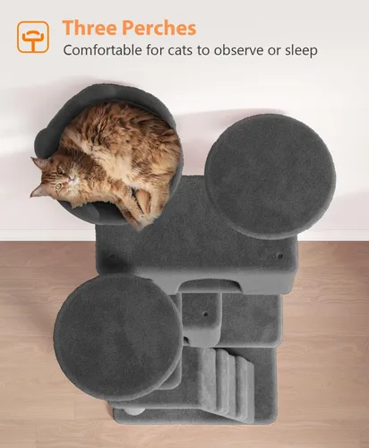 Miniatura 6 de OS MOTOR Torre de árbol para gatos de 70 pulgadas para gatos de interior y adultos, árbol de gato lindo y moderno para gatos grandes, 20 libras