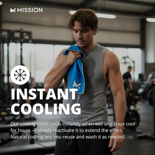 Miniatura 6 de MISSION Toalla refrescante original, microfibra suave y duradera, enfría hasta 2 horas, protección solar UPF 50, lavable a máquina