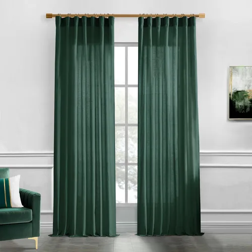 Miniatura 35 de XTMYI - Cortinas transparentes de 54 pulgadas de largo, juego de 2 paneles para baño, cortinas cortas de lino y algodón con semi privacidad