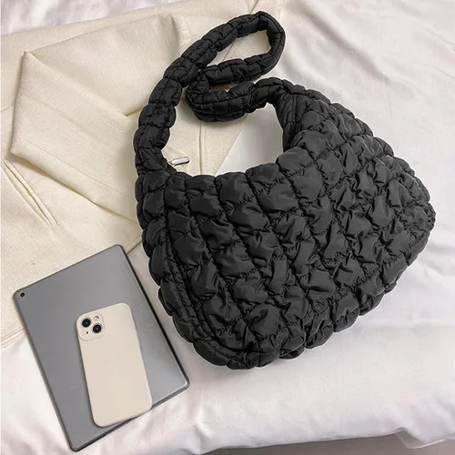 Miniatura 3 de Bolsa acolchada para mujer, bolsa de hombro acolchada, bolso grande tipo hobo ligero, de nailon acolchado