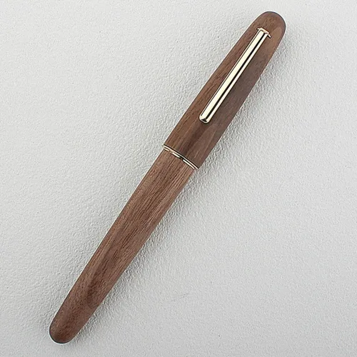 Miniatura 10 de Jinhao 9036 Natural Wood Vintage Fountain Pen Ink Pen (Fine Nib 0.5mm, Oak wood)