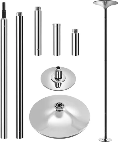 Miniatura 10 de Yaheetech - Tubo de baile profesional giratorio estático, tubo de baile portátil extraíble de 45 mm, kit de tubo de baile para ejercicio, club