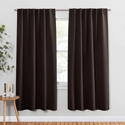 Miniatura 37 de PONY DANCE Cortinas cortas con aislamiento térmico para ventana pequeña, para guardería, baño, cocina, lavandería, caravana, sótano, 29 pulgadas