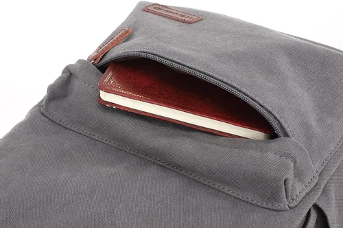 Miniatura 8 de kayond Bolsa de lona ligera para portátil de estilo casual, mochilas de viaje duraderas, mochila para hombres y mujeres, mochila de moda para Gris