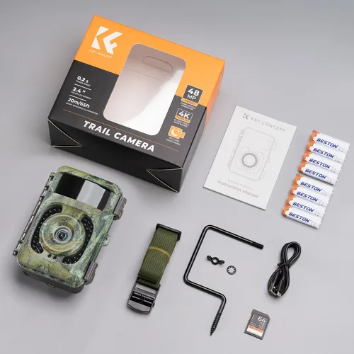 Miniatura 9 de K&F Concept Cámara de rastreo 4K 48MP, cámara de juego con visión nocturna sin brillo, tiempo de disparo de 0.1s, lente ancha de 120°, impermeable