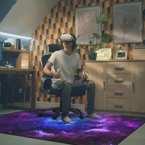 Miniatura 4 de Tapete para silla de juegos para alfombra de suelo de madera dura y baldosas, alfombra de juegos de 36"x48" para sala de juegos, alfombra galaxia