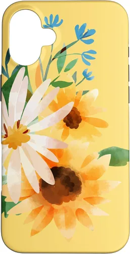 Miniatura 22 de iPhone 16 Yellow Sunflower Vintage Flower Petals Case