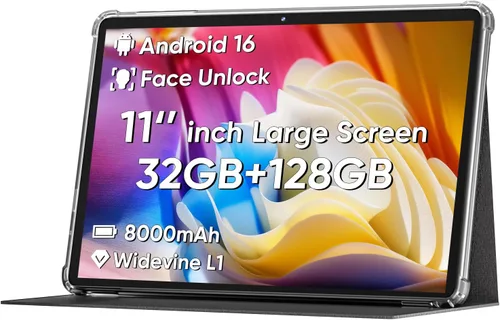 COLORROOM 2025 Android 15 Tableta de 11 pulgadas, Desbloqueo Facial, Carga Rápida de 18 W, 12 GB + 128 GB + 1 TB Expandible, CPU Octa-core, Batería
