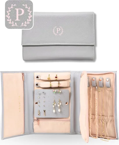 Joyero de viaje personalizado con inicial, regalos personalizados con monograma para mujeres, regalos de propuesta de dama de honor, organizador de