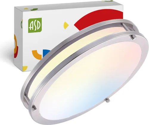 Miniatura 11 de ASD Lámpara LED de techo de montaje empotrado de 18 pulgadas, interruptor de 28 W, 100-277 V, 2750 lúmenes, 3000 K/4000 K/5000 K, regulable, Níquel