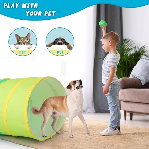 Miniatura 4 de PigPigPen Túnel de juego para niños pequeños, tienda de campaña desplegable para bebés o perros, juguetes para interiores y exteriores para conjunto