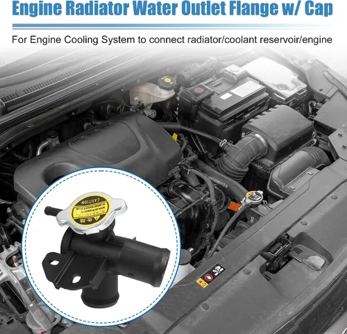 Miniatura 3 de uxcell No 21501-9HA0A/21430-8991C Cuello de llenado del radiador del motor con tapa completamente sellada para Nissan Altima 2.5L L4 2007-2013