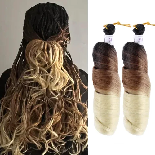 Miniatura 11 de Cabello rizado francés trenzado para trenzas de caja, 8 paquetes de 12 pulgadas, 3.00 oz/paquete, cabello trenzado de onda suelta, extensiones
