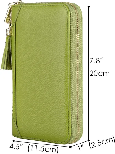 Miniatura 5 de Easyoulife - Monedero de cuero con cremallera, billetera portatarjetas para mujer, bloqueo RFID