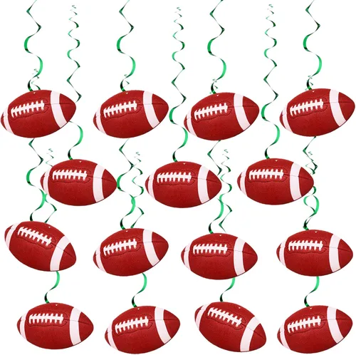 24 piezas de decoraciones de fiesta de fútbol de 7.9 pulgadas, remolinos colgantes de fútbol, suministros para fiestas de fútbol, remolinos