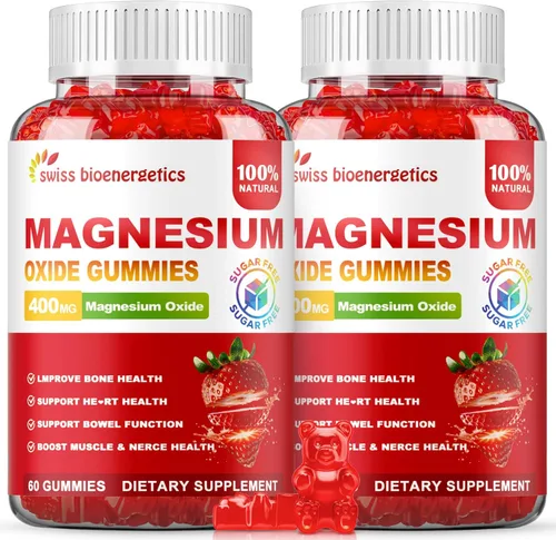 Miniatura 9 de Gomitas de óxido de magnesio de 400 mg – Relajación muscular y apoyo nervioso para adultos y niños – Óxido de magnesio con stevia y extracto