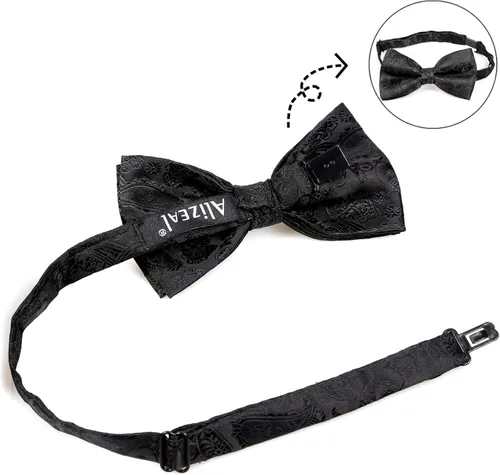 Miniatura 3 de Alizeal Mens Classic Paisley Bow Tie Hanky and Cufflinks Set