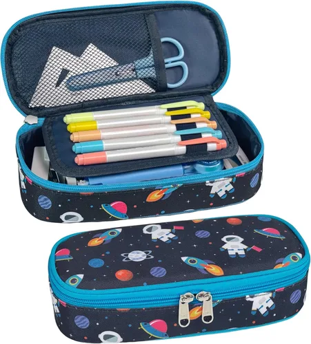 Miniatura 8 de Bagseri Pencil Case for Kids - Expandable Pencil Case for Boys Pencil Pouch Pencil Box Organizer Cute Pencil Bag for Student School, Black Football