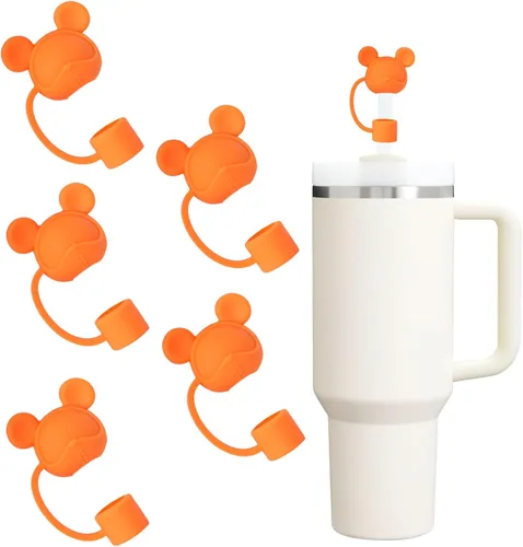Miniatura 7 de Juego de 4 fundas de popote con diseño de estrella compatibles con vasos Stanley de 30 y 40 onzas, reutilizables, bonitas puntas de popote