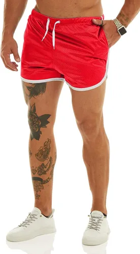 Miniatura 3 de Ouber Pantalones cortos ajustados para hombre, culturismo, entrenamiento, gimnasio, correr, pantalones cortos de levantamiento ajustados