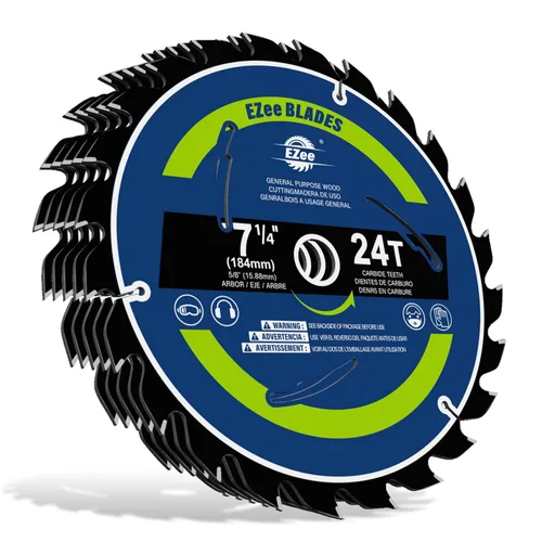 Miniatura 8 de EZee Hojas de sierra circular de 10 pulgadas, 40 dientes con eje de 5/8 pulgadas, corte fino de 0.09 pulgadas, punta de carburo de tungsteno (TCT)