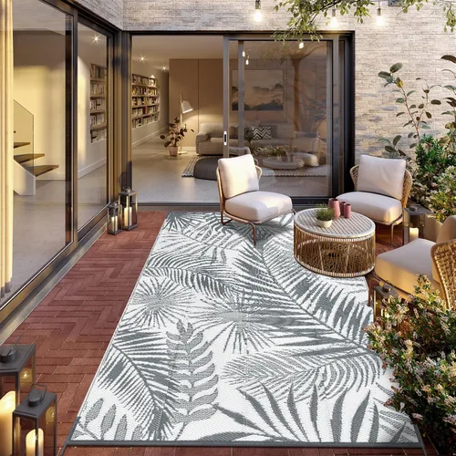 Miniatura 9 de Alfombra de Exterior de 5x7 Pies Alfombra de Paja de Plástico para Exteriores Alfombra Impermeable para Patios Limpieza Alfombra