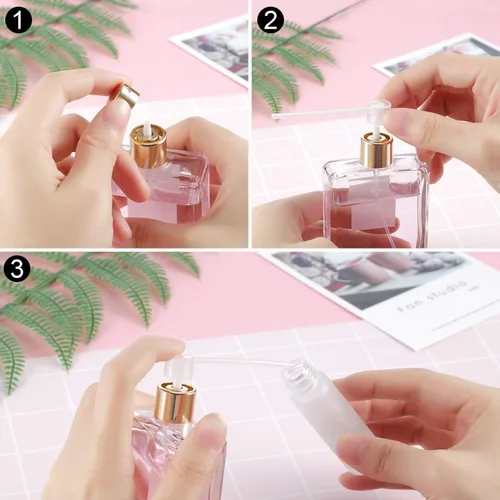 Miniatura 4 de Honoson 12 paquetes de bomba dispensadora de perfume, bomba de recarga de perfume, dispensador cosmético, herramienta de transferencia para viaje